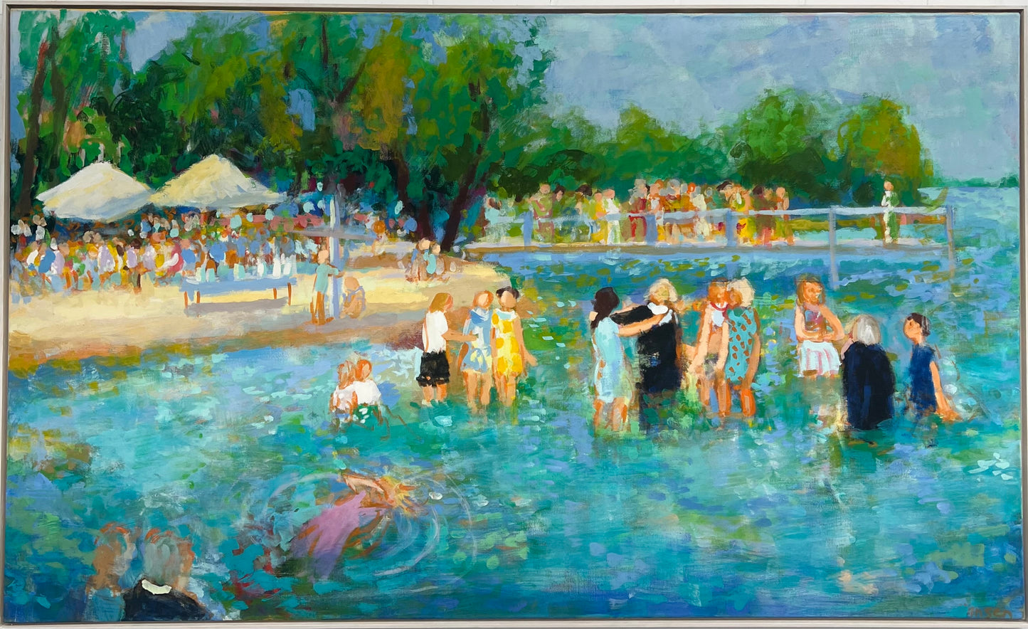 Hansen, Ulrike, Haveltaufe, 120 x 200cm, Eitempera auf Leinwand, 2024