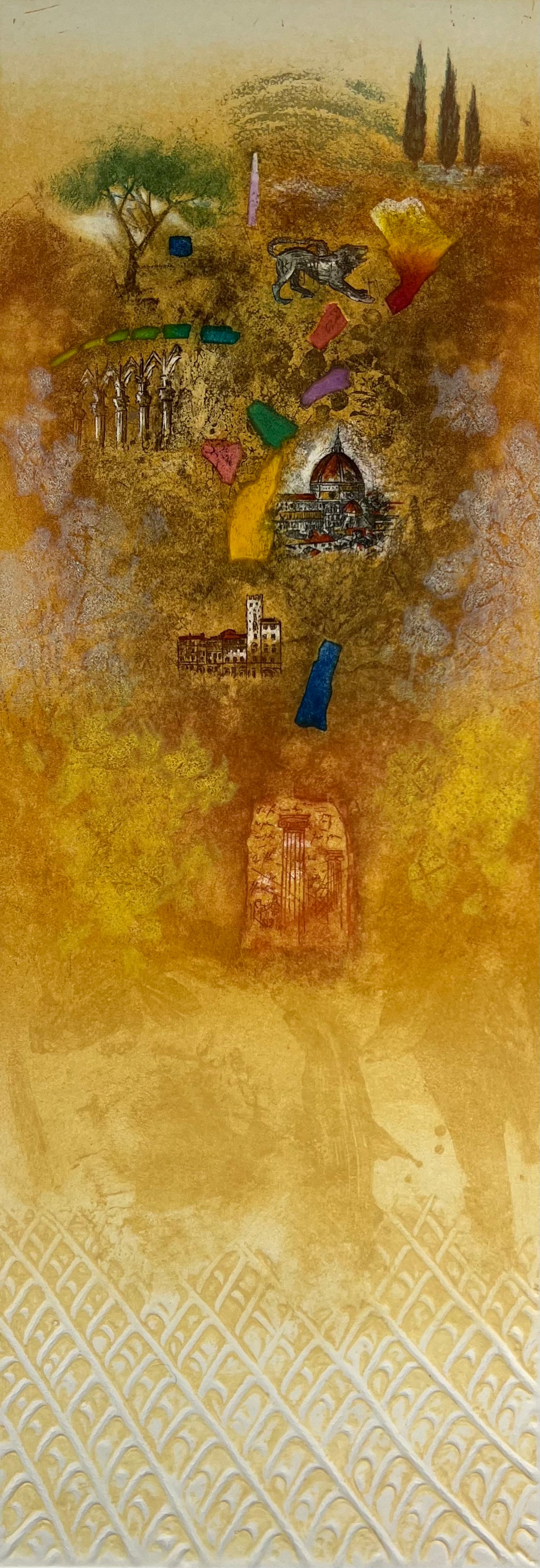 Voß, Heinz, Toskana 3, 61,5 x 22cm, 52/95, Farbradierung