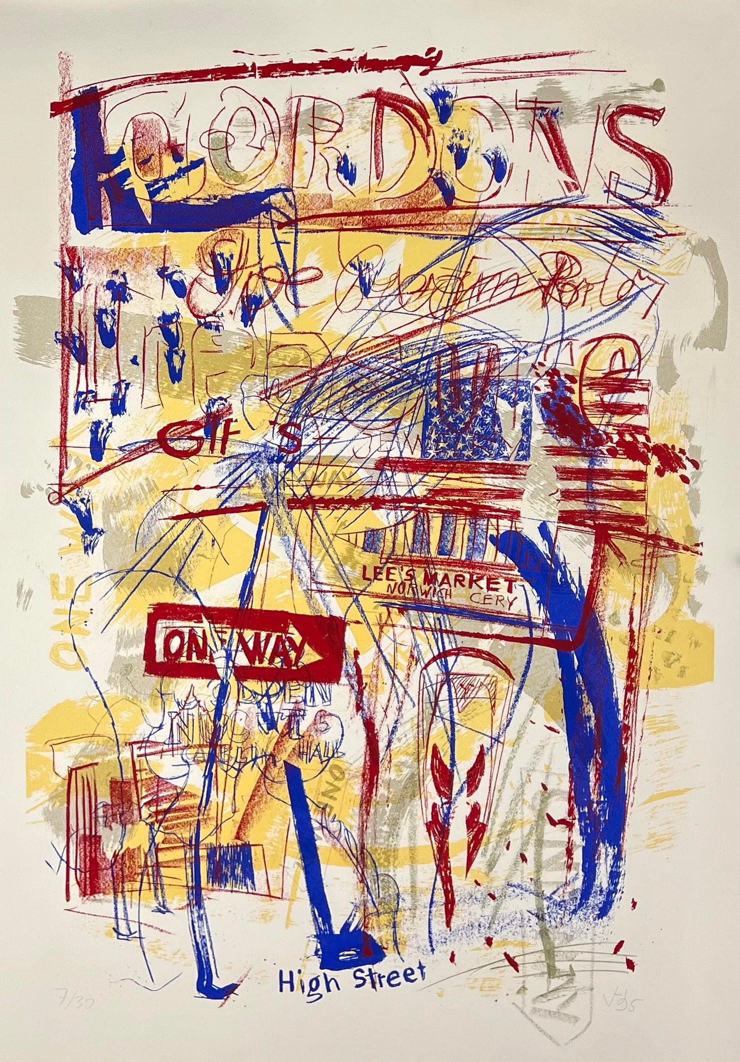 Hofmann, Veit, High Street, 69 x 49cm, 7/30, Siebdruck, 1995