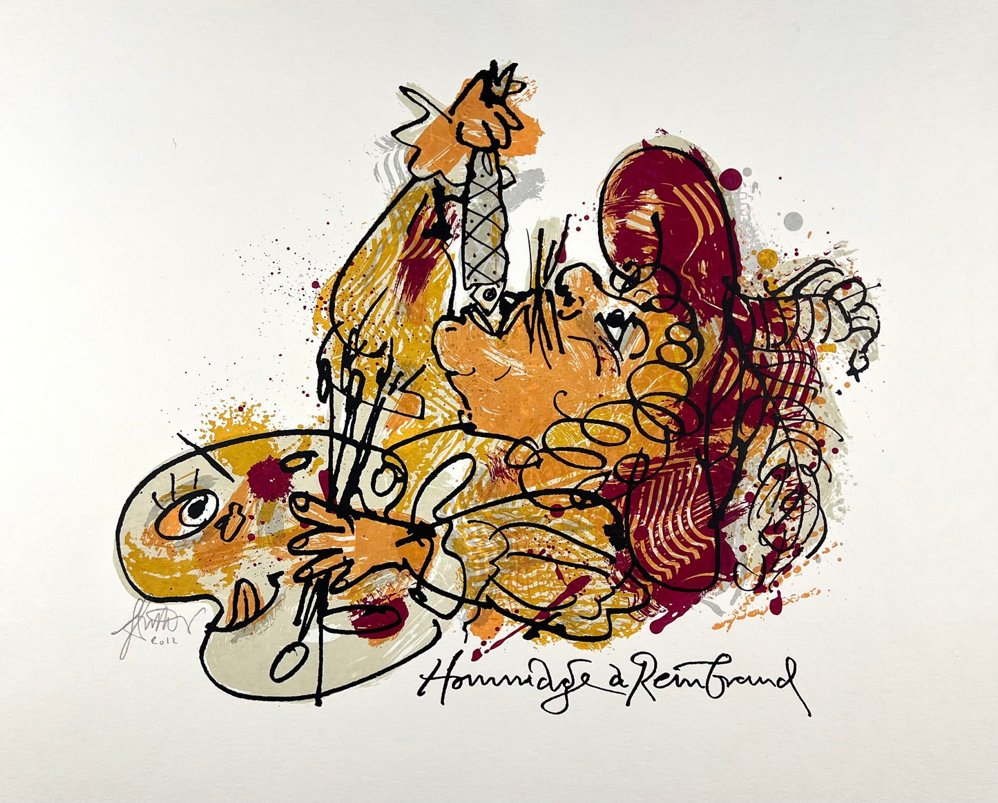 Büttner, Feliks, Hommage an Rembrand, 30 x 37cm, Siebdruck