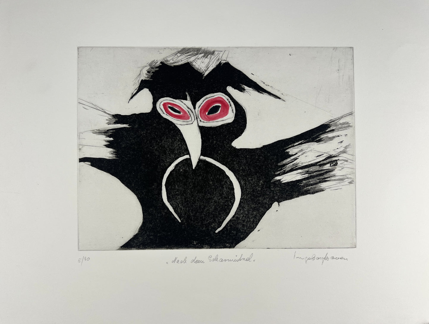 Hoven, Ingeborg, Nach dem Scharmützel, 38 x 48cm, 5/80, Radierung, 1980