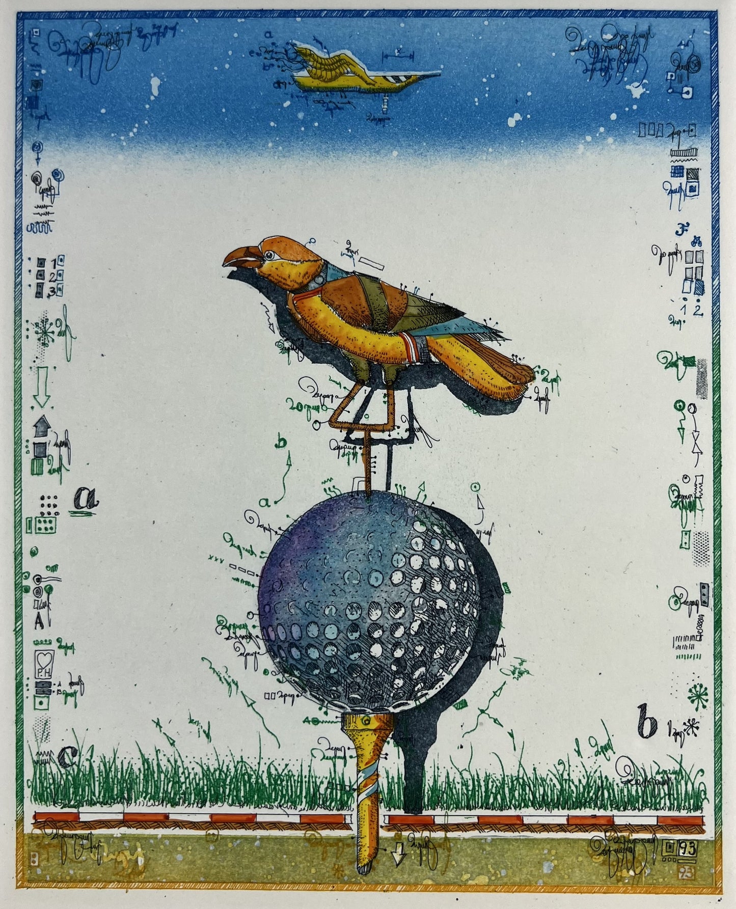 Hunt, Leslie, Birdie (137/150), 56,8 x40cm, Farbradierung