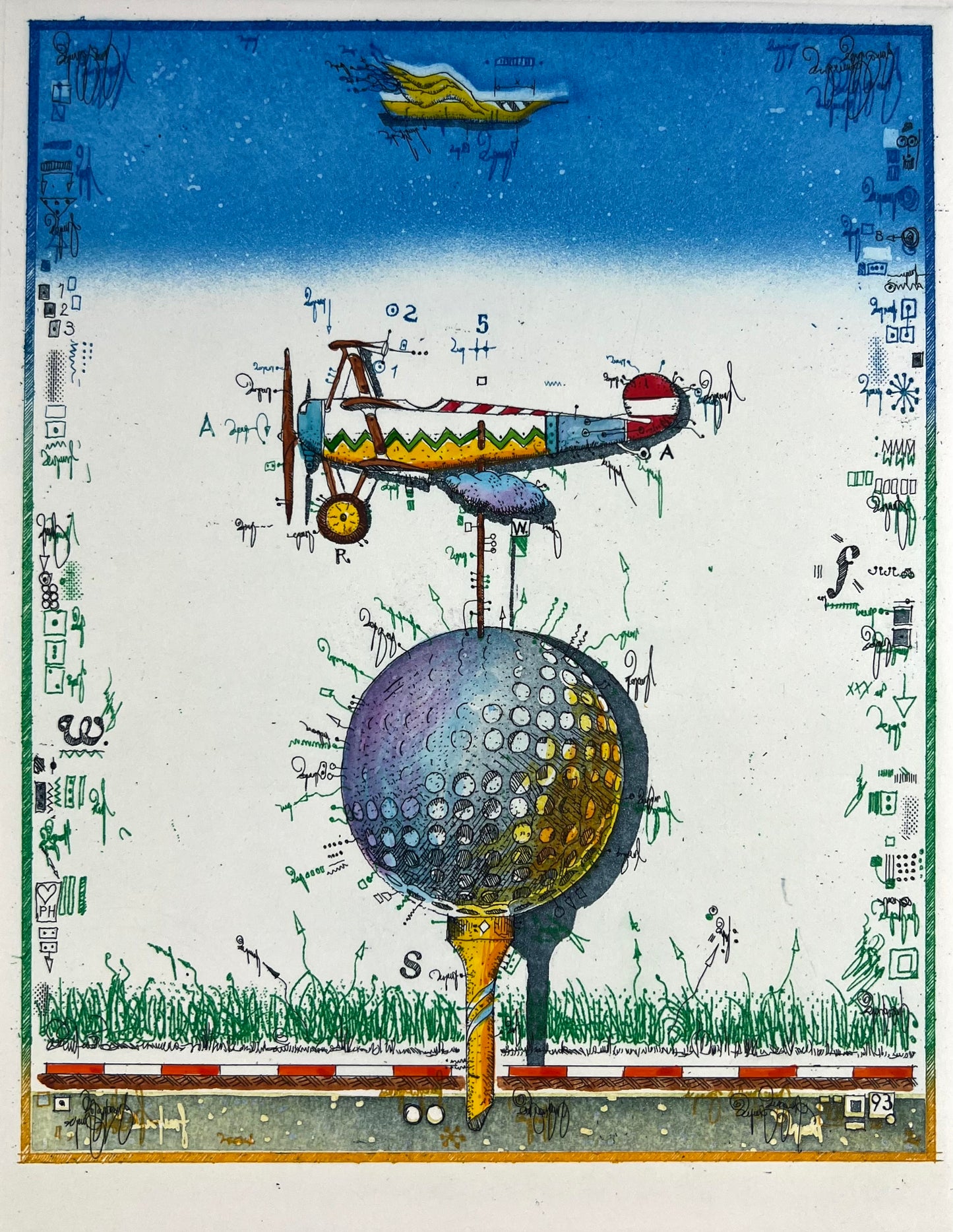 Hunt, Leslie, Flugball (132/150), 21,8 x 16,8cm, Farbradierung