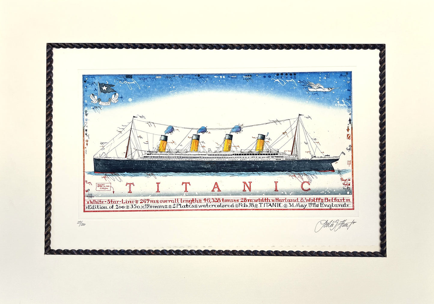 Hunt, Leslie, Titanic, 38 x 54cm, 50/200, Radierung