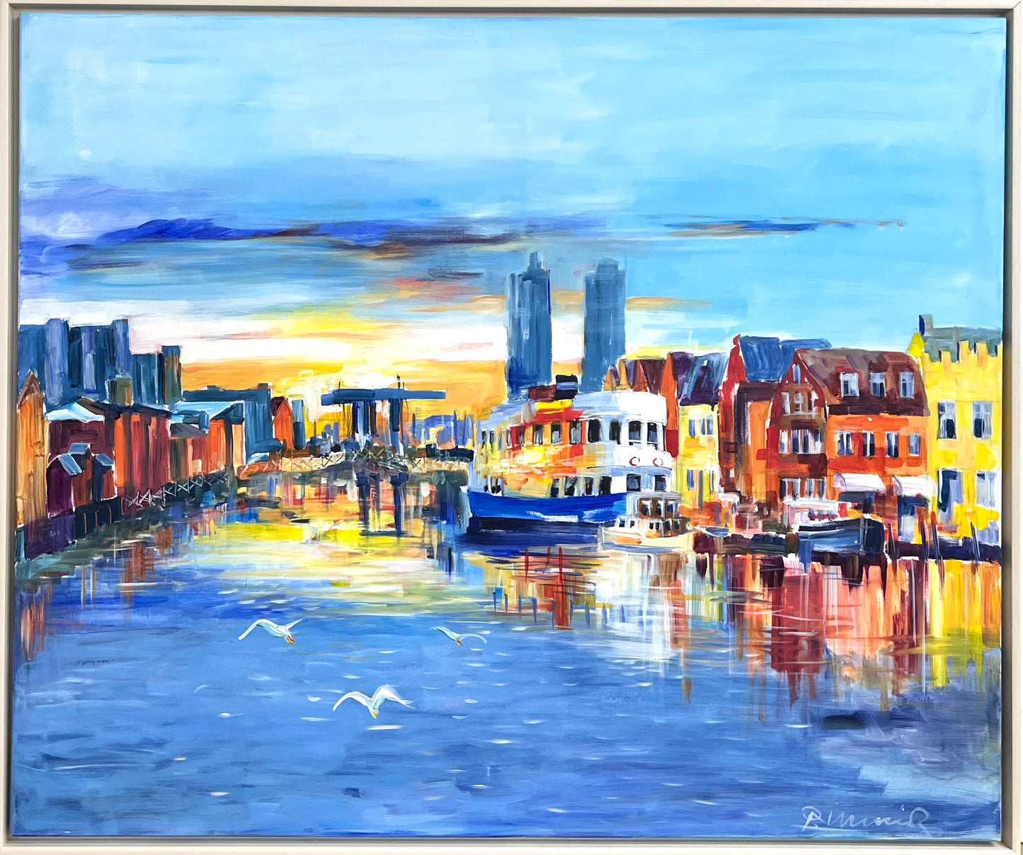 Linnenbrink, Peter, Husumer Hafen, 120 x 100cm, Acryl auf Leinwand