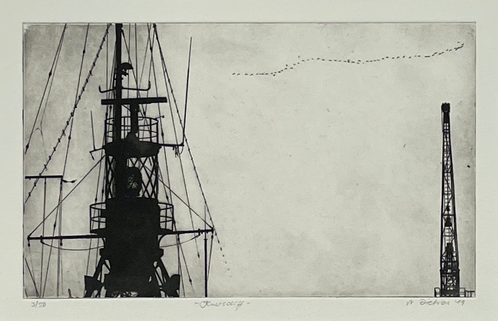 Dietrich, Nadine, Feuerschiff 2019, Photopolymer Etching 3/50, 15 x 24,5 cm