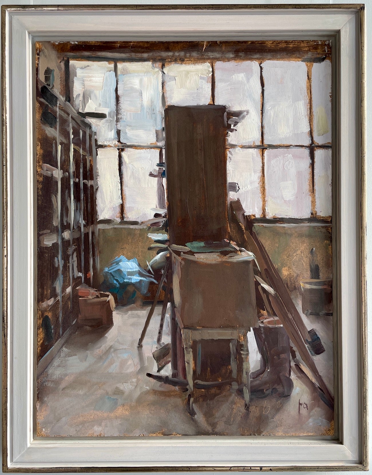 Anderson, Friedel, Zementfabrik, 16.6.1992, Öl auf Hartfaser, 40 x 30 cm