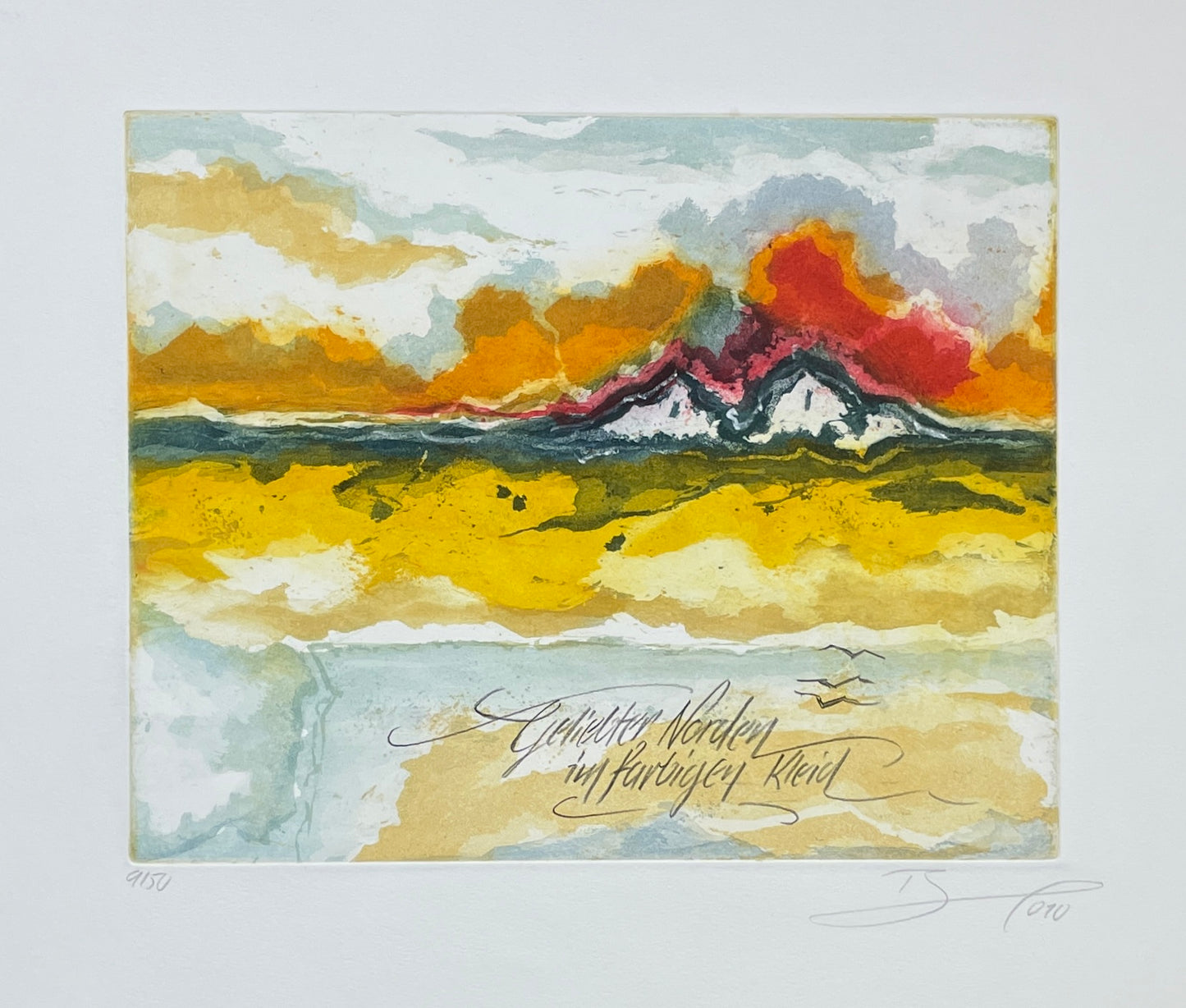 Brassel, Rüdiger, Geliebter Norden im farbigen Kleid 2010, Radierung, Ed: 9/50, 25 x 31 cm