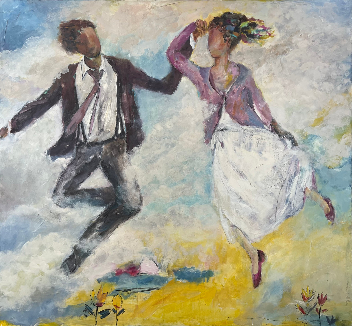 Helten, Irmtraut, Flieg doch, 130 x 120cm, Tempera/Öl auf Leinwand