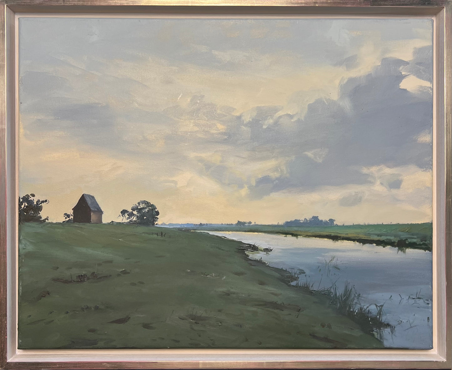 Petermann, Ulf, An der Arlau, bewölkt, 2012. Öl auf Leinwand, 40 x 50 cm