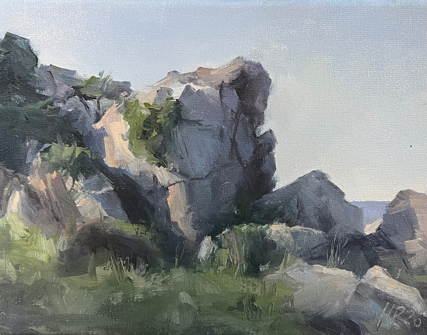 Petermann, Hanna, Felsenstudie, 18 x 24cm, Öl auf Leinwand, 2020