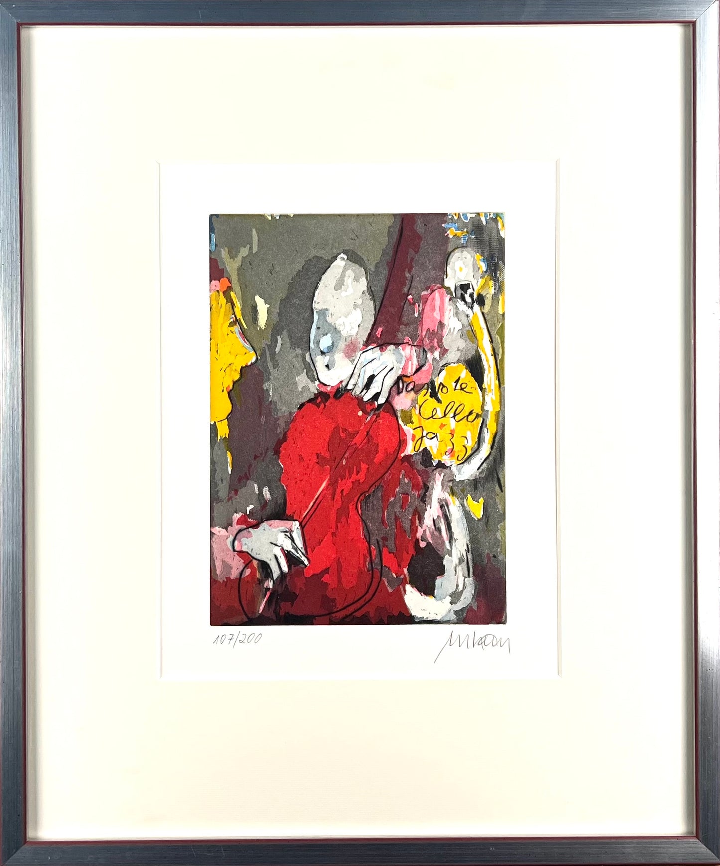 Mueller-Stahl, Armin, Das rote Cello, 25 x 18cm, Farbradierung