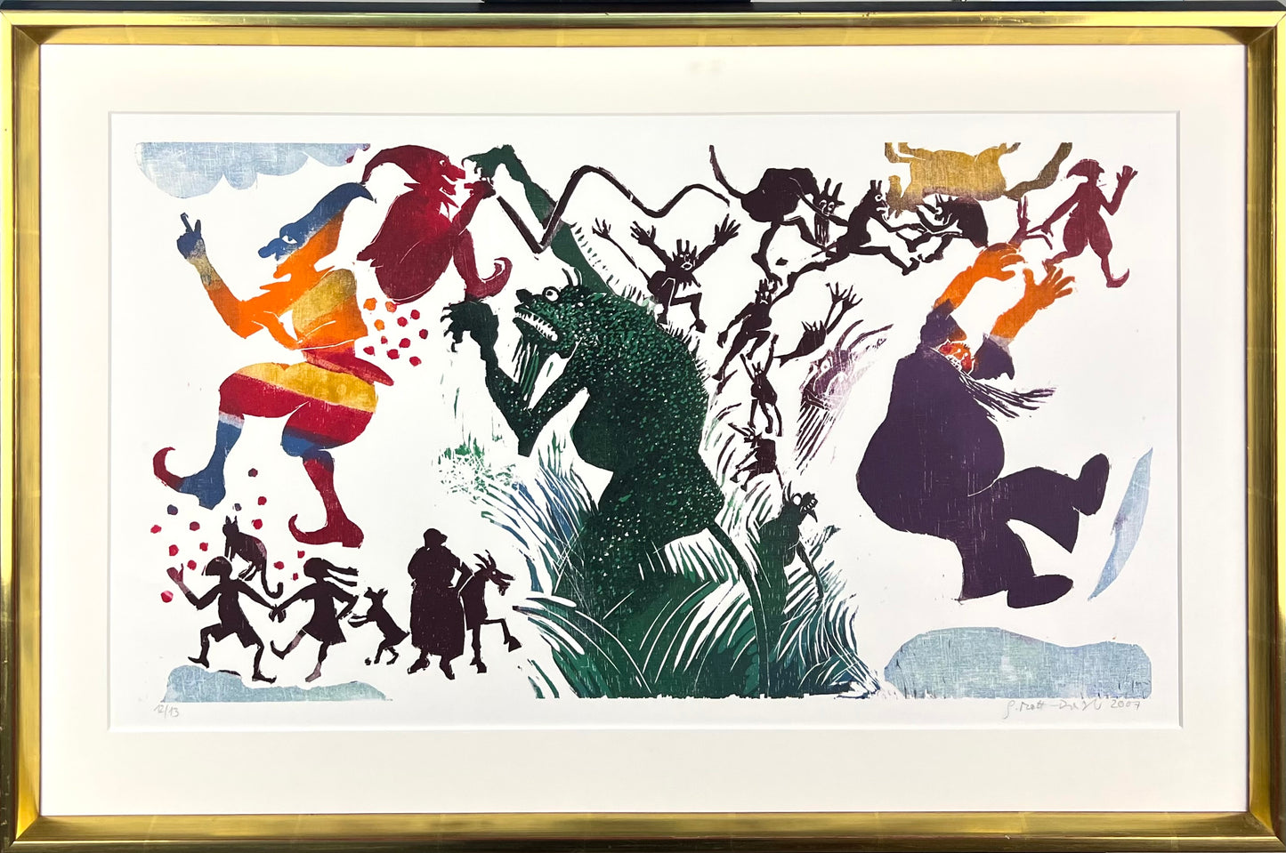 Mott-Dreizler, Gisela, Fabelwesen, 40 x 68cm, Mischtechnik