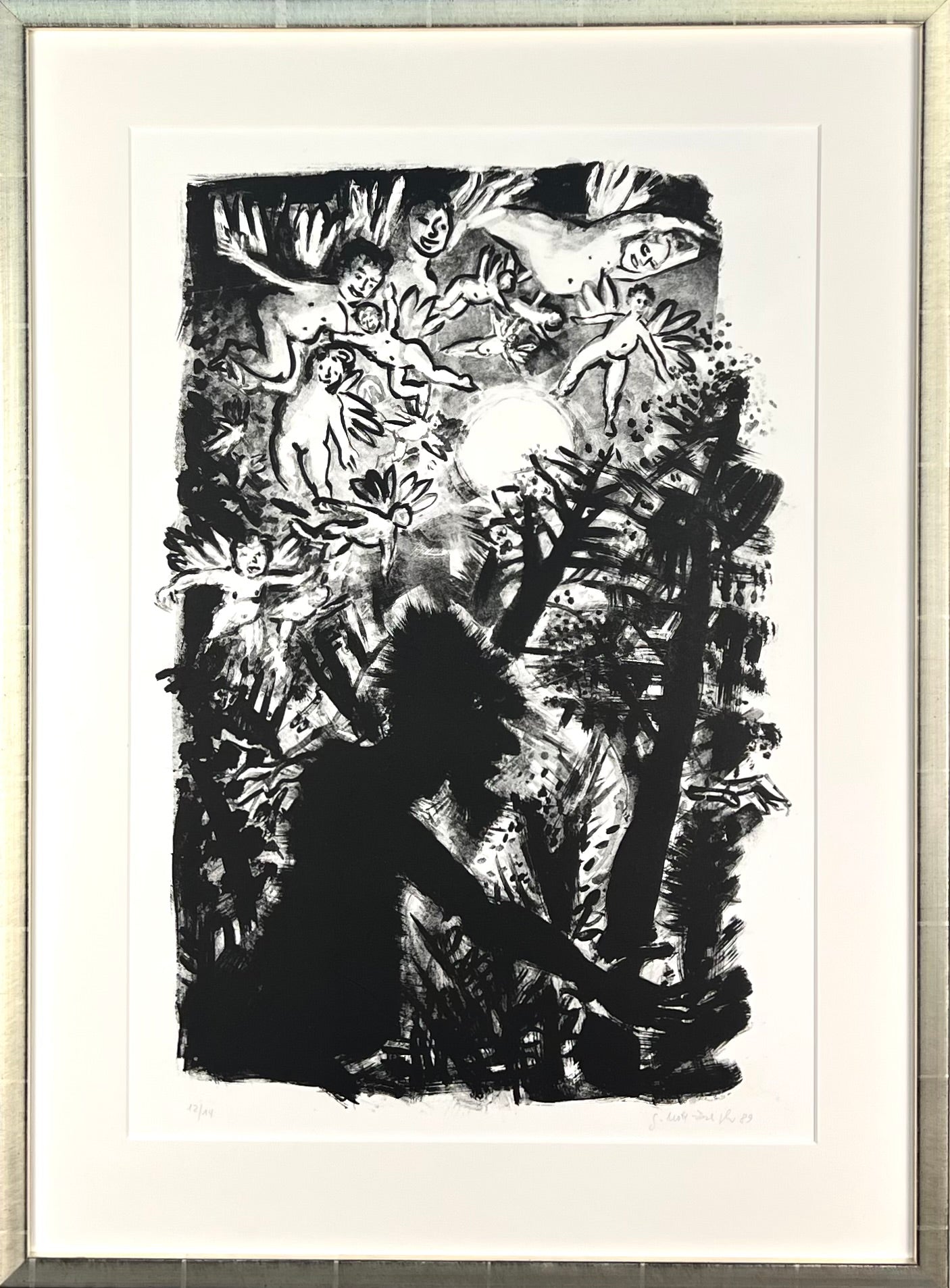 Mott-Dreizler, Gisela, Engel und Teufel, 57 x 39cm, Lithografie