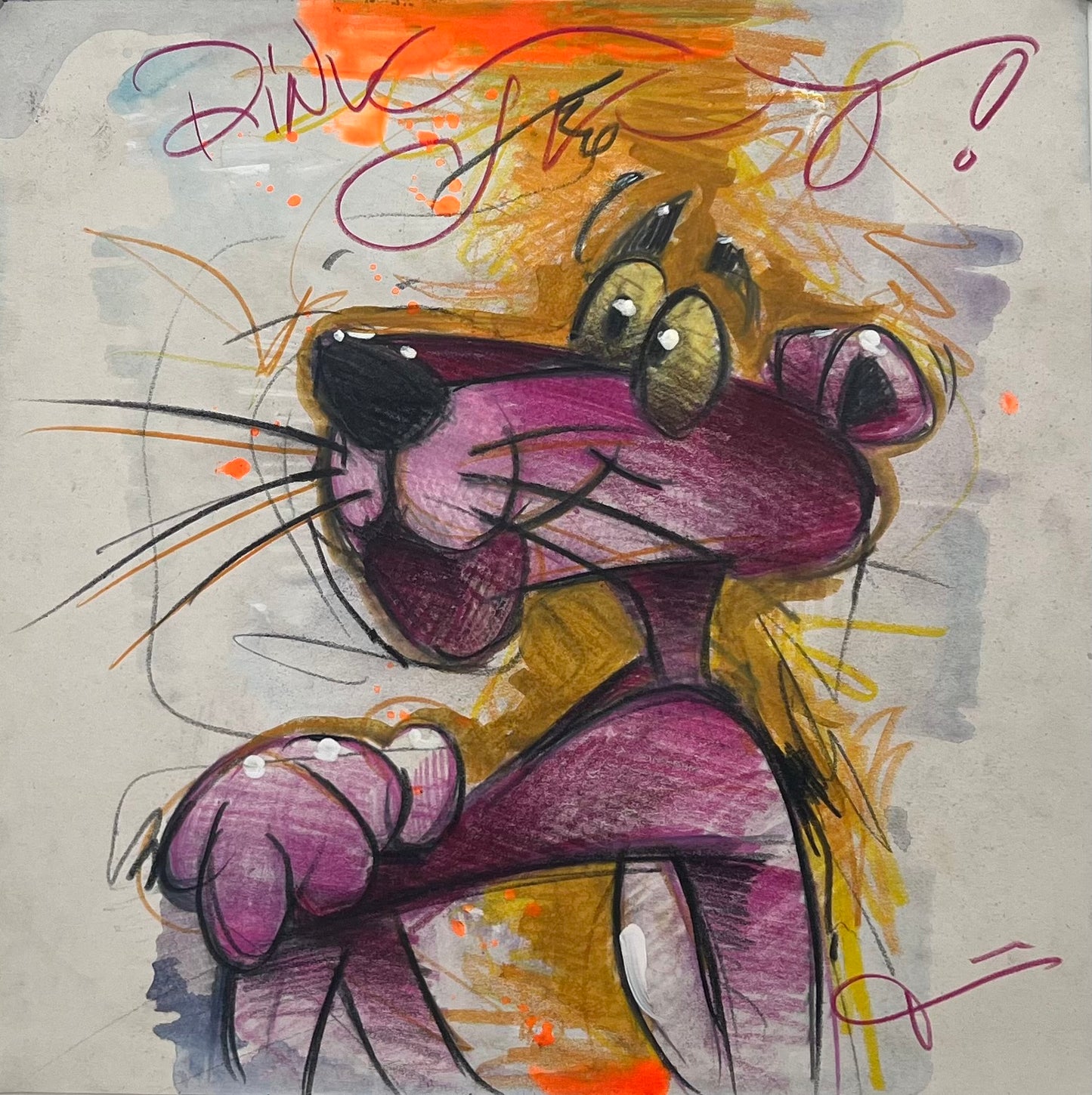 Döring, Jörg, Pink Panther, 30 x 30cm, Zeichnung