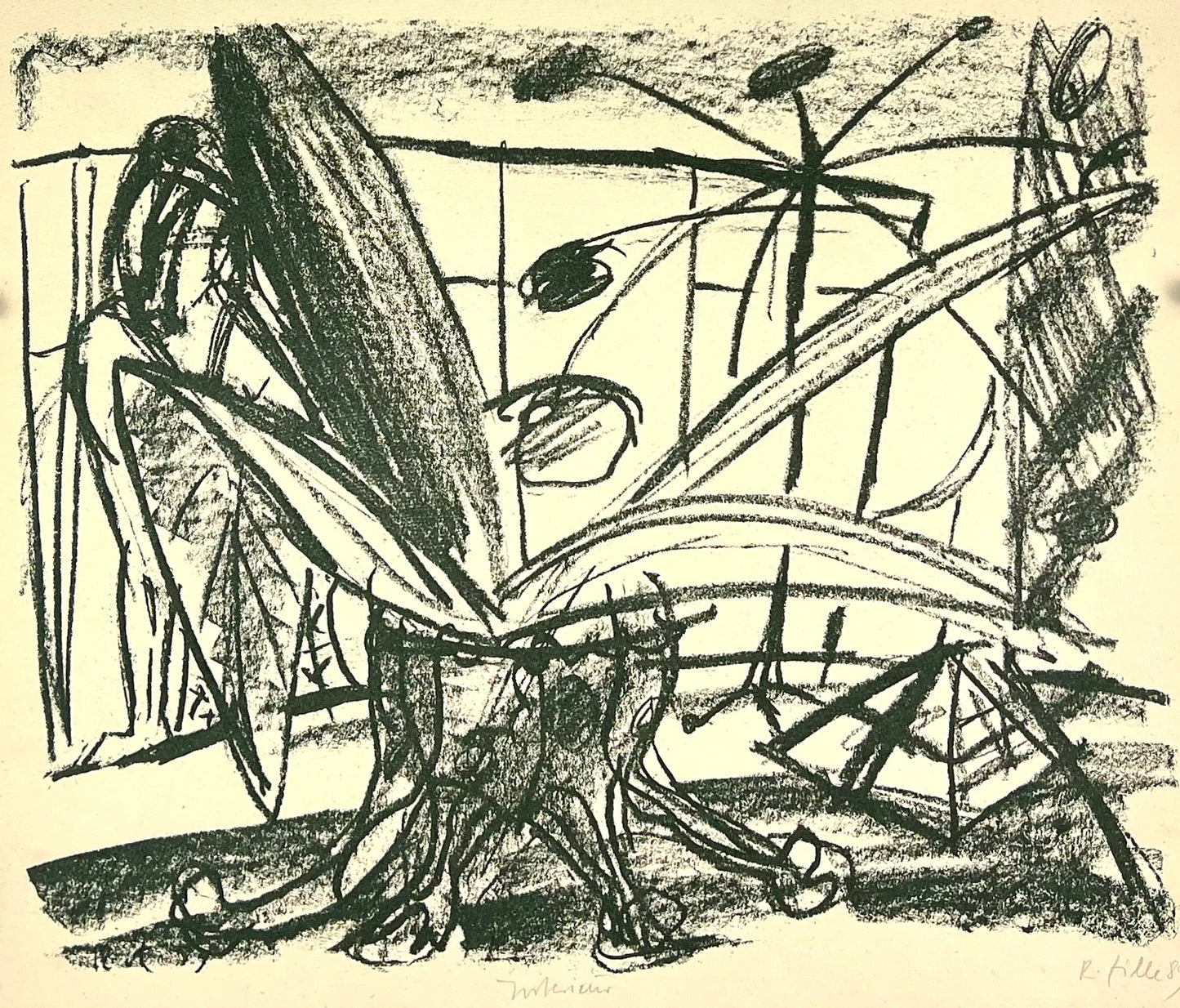 Zille, Rainer, Interieur umbra (Stütz Dich mal auf), 35 x 42cm, Siebdruck, 1989