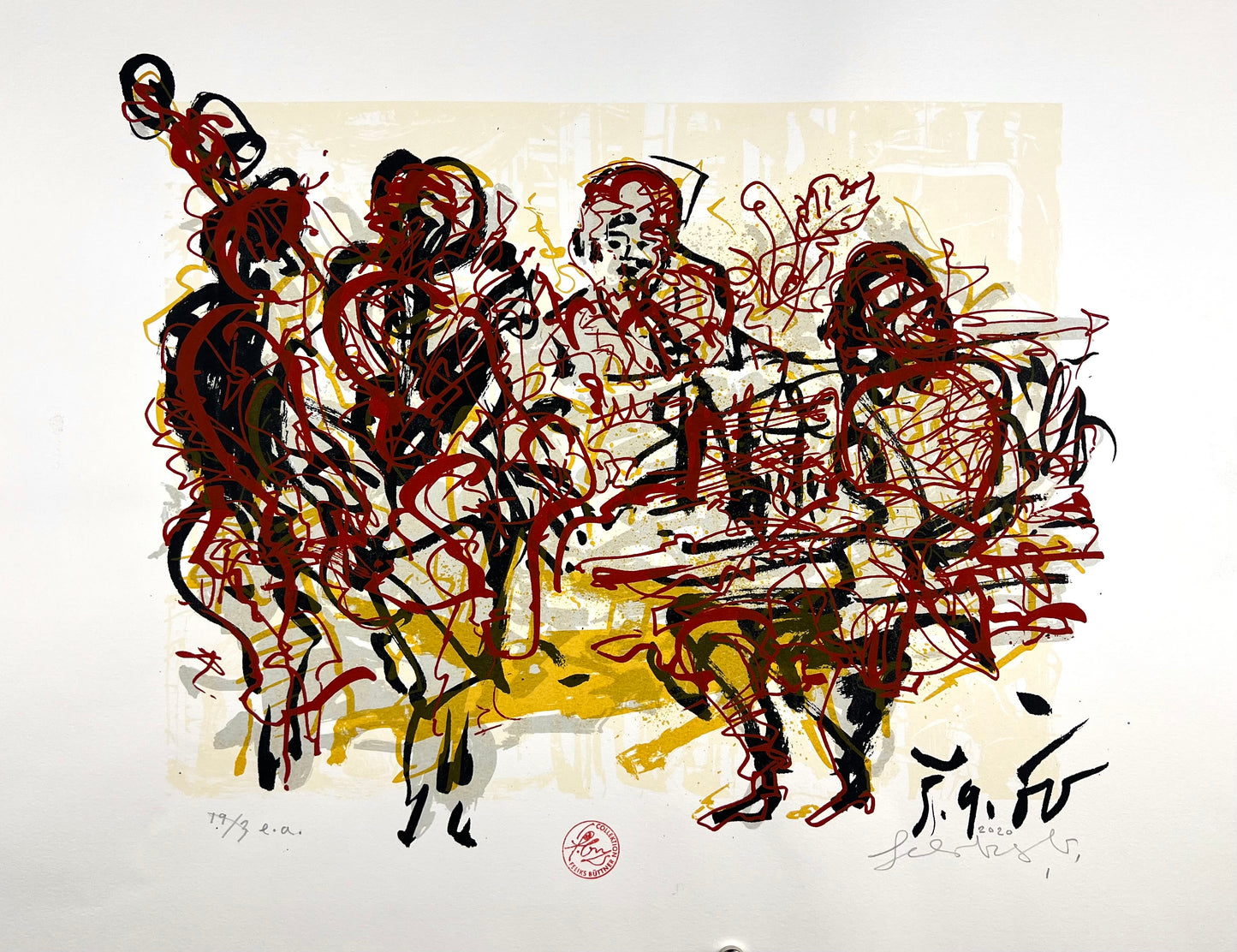 Büttner, Feliks, Jazz, 33 x 45cm, 19/3 e.a., Siebdruck, 2020