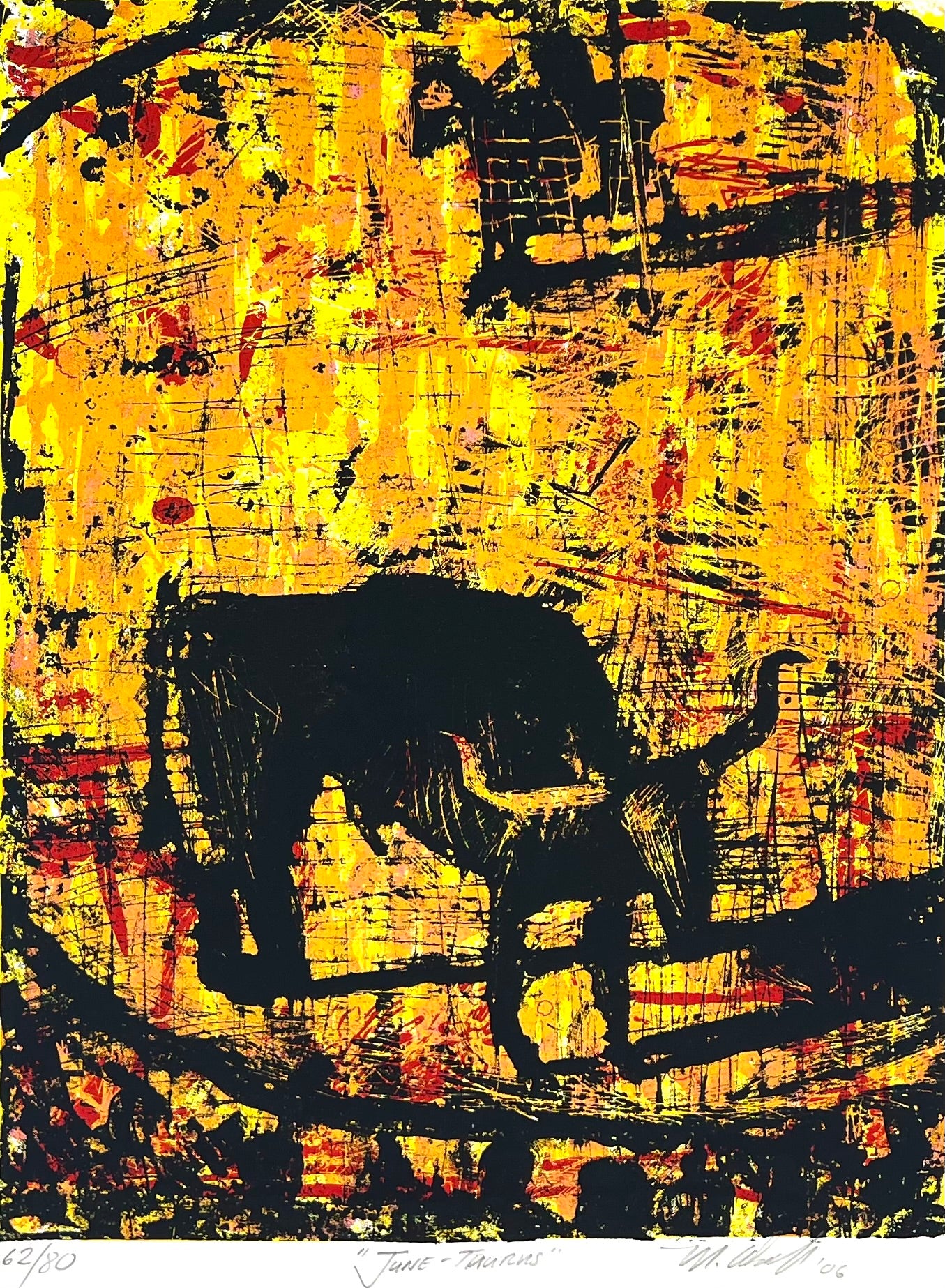 Alsterlind, Mark, Juni Taurus, 39 x 30cm, 62/80, Siebdruck, 2006
