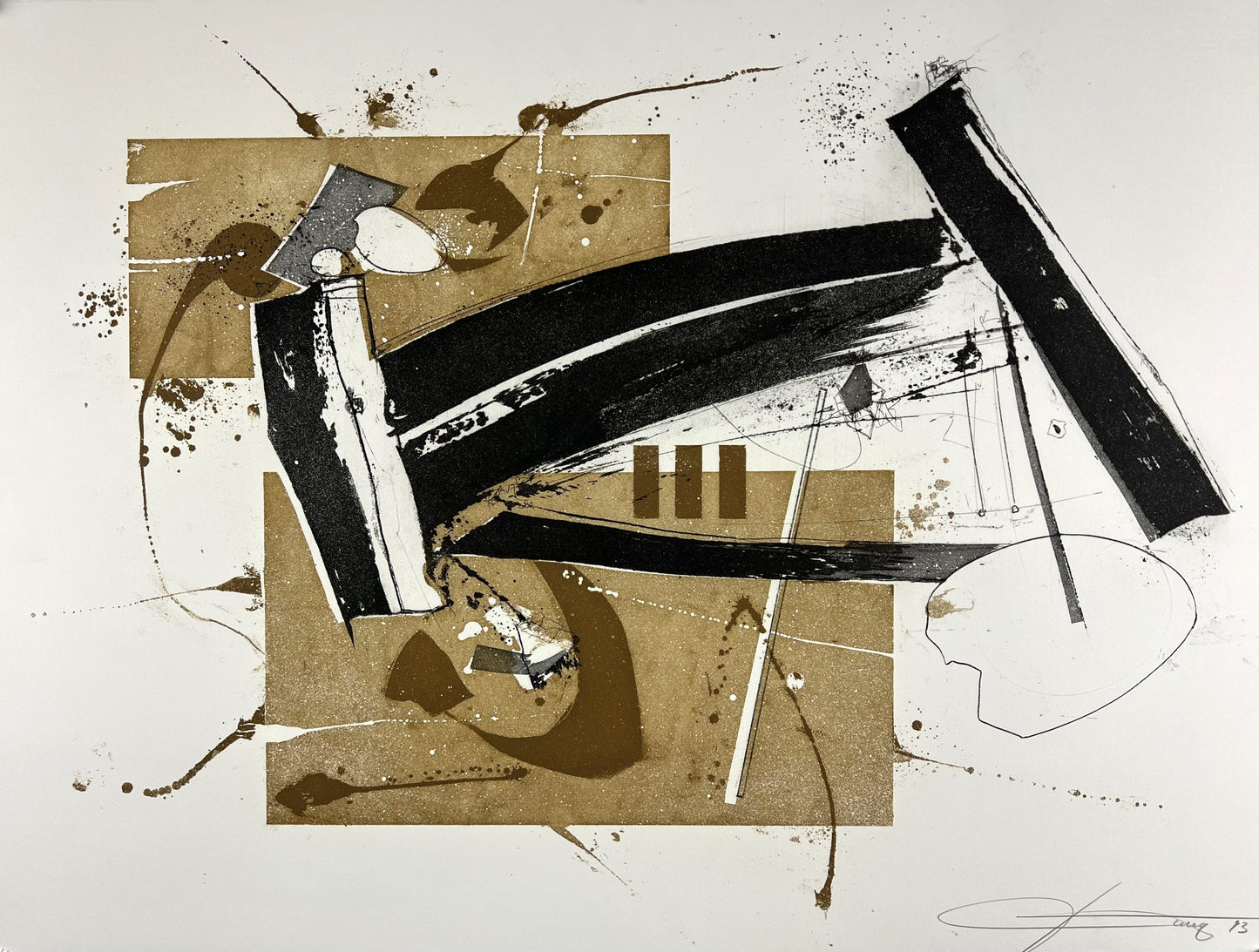 Jung, Manfred, Abstrakte Kompostion, 57 x 67cm, 4/75, Lithografie, 1993