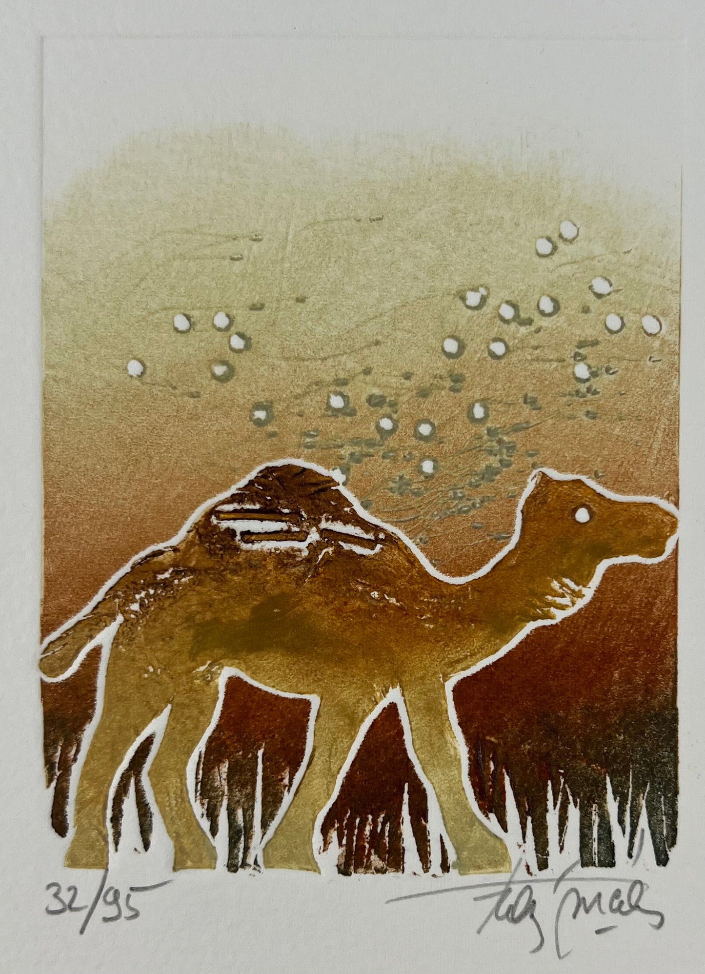 Méan, Francis, Kamel I, 20 x 30,5cm, 32/95, Farbradierung