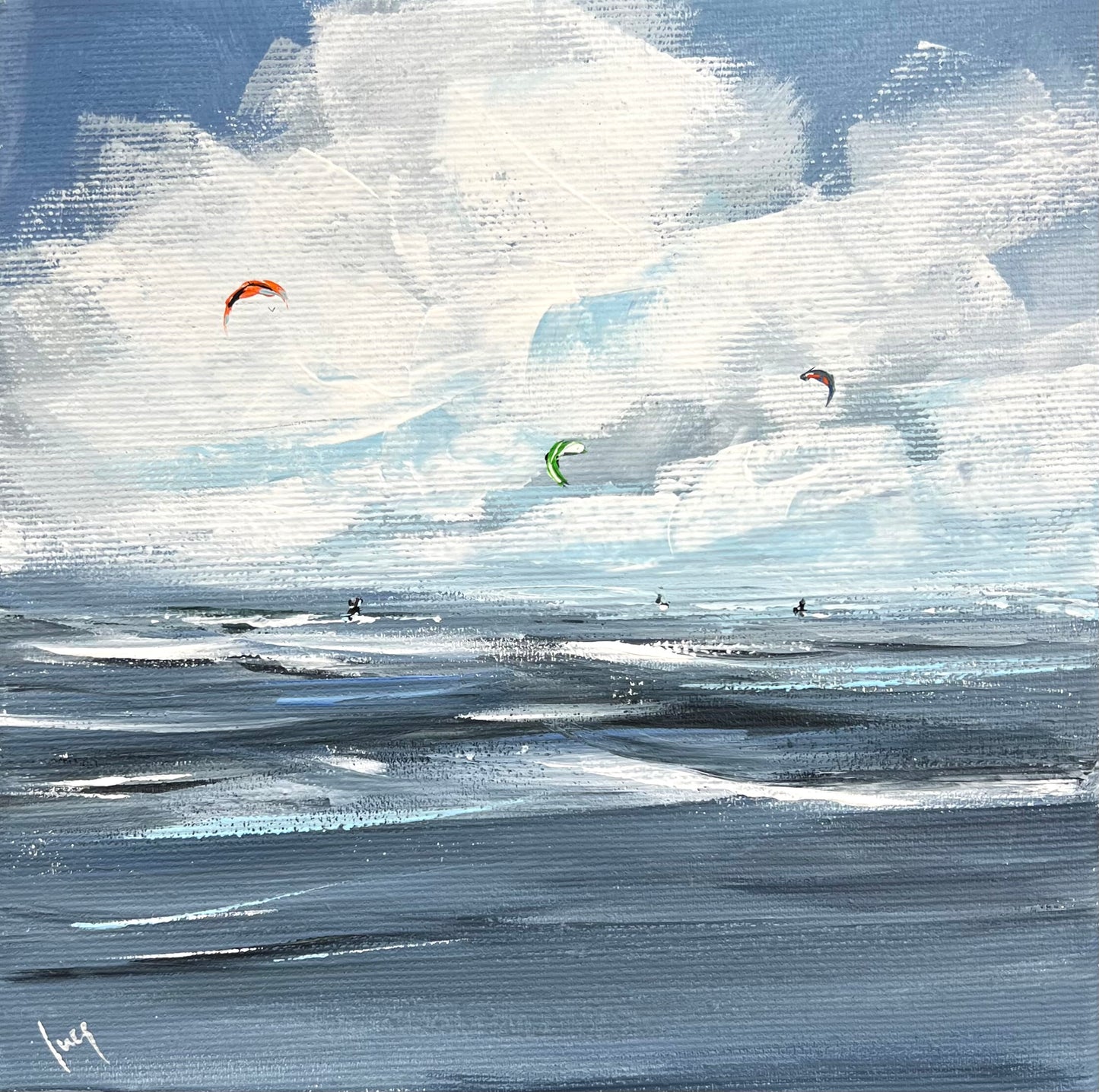 Ramm, Ines, Kites, 20 x 20cm, Acrylgemälde