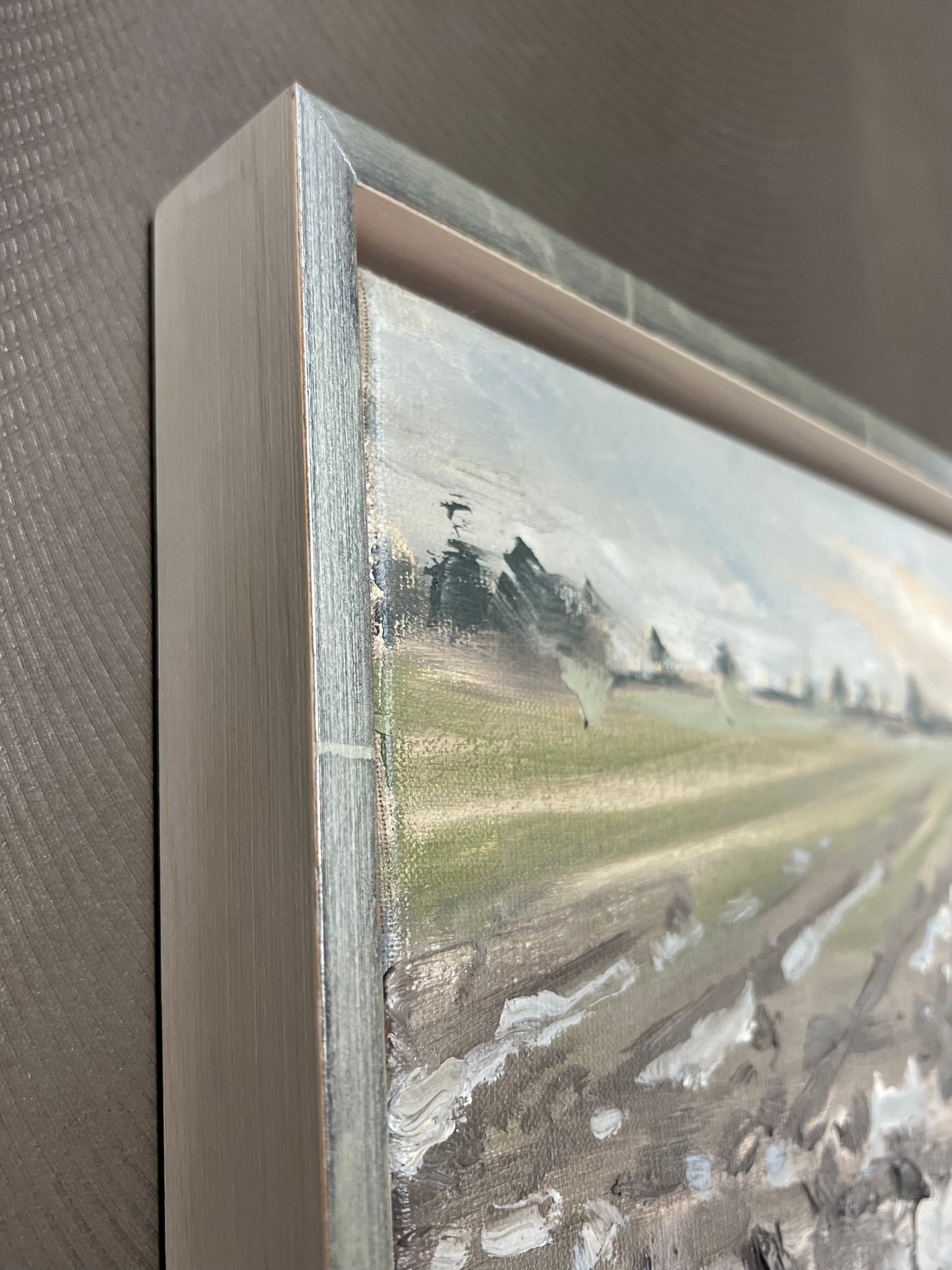 Meinel, Mathias, Felder bei Marne III, 24 x 50cm, Unikat, Öl auf Leinwand, 2018