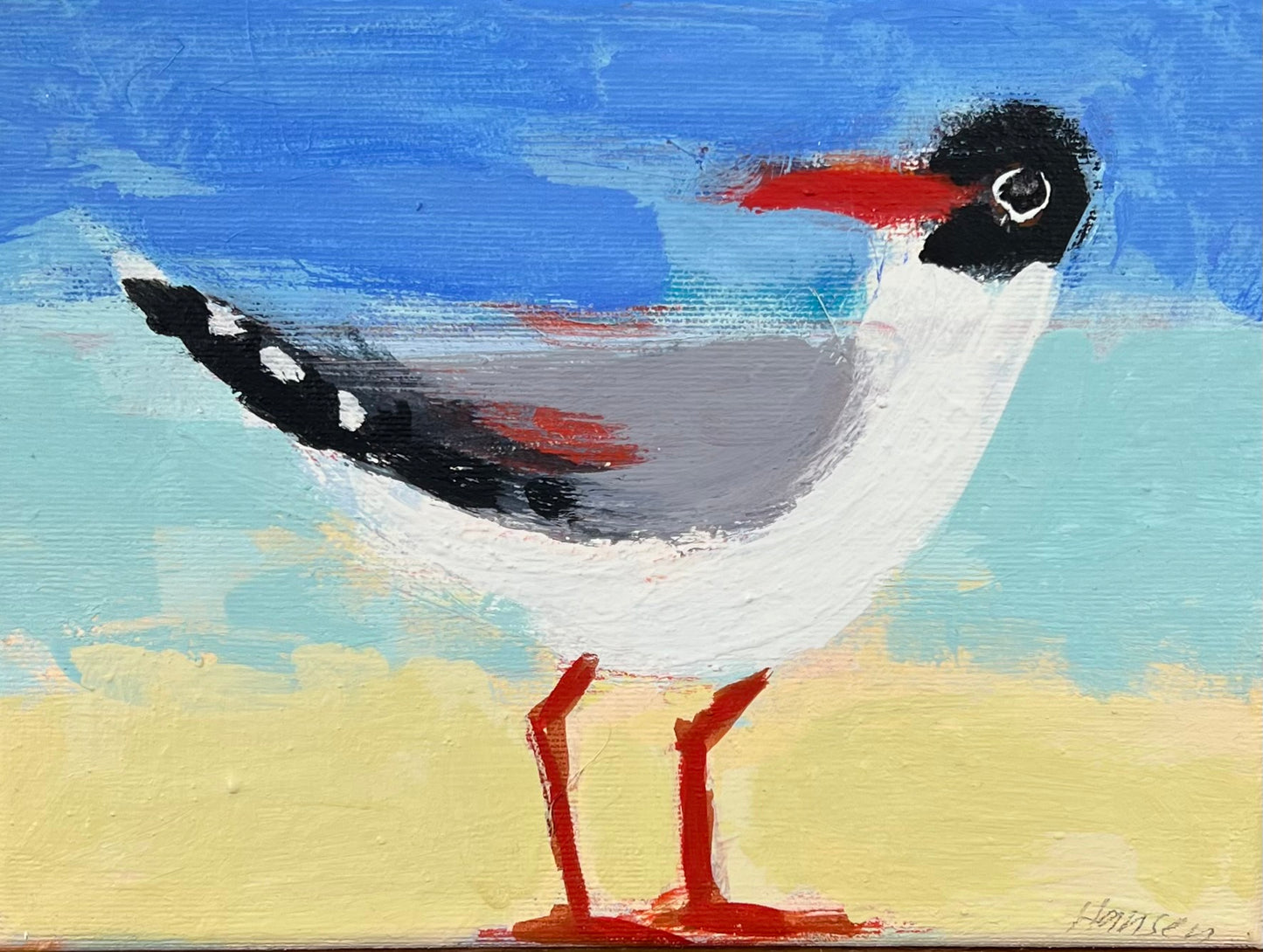 Hansen, Ulrike, Kleine Möwe, 18 x 24cm, Eitempera auf Leinwand, 2026
