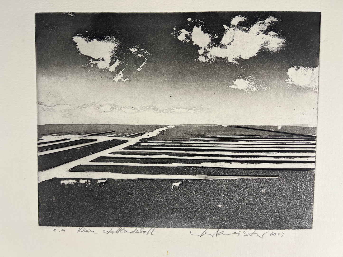 Werkmeister, Wolfgang, Kleine Wattlandschaft, e.a., 30 x 35cm, Radierung, 2003