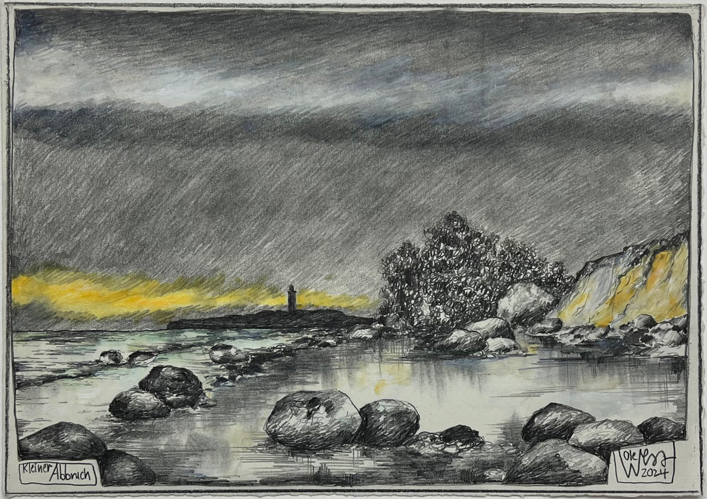 West, Ole, Kleiner Abbruch, 21 x 29,7cm, Mischtechnik