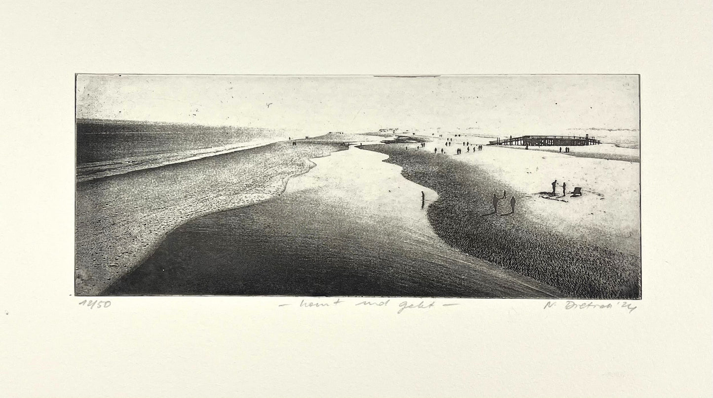 Dietrich, Nadine, Kommt und geht, 16,3 x 40,7cm, 10/50, Photopolymer Etching