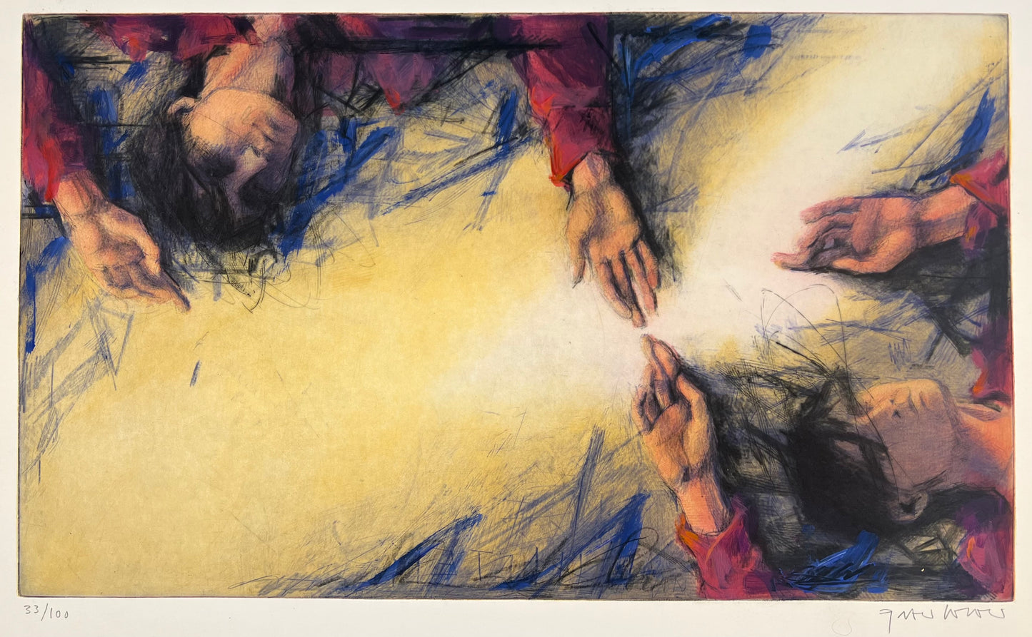 Wever, Peter, Kontakter von oben, 39,5 x 67cm, 33/100, Radierung