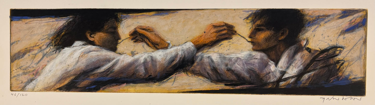 Wever, Peter, Kostprobe, weiß, 16,7 x 69,5cm, 46/120, Radierung