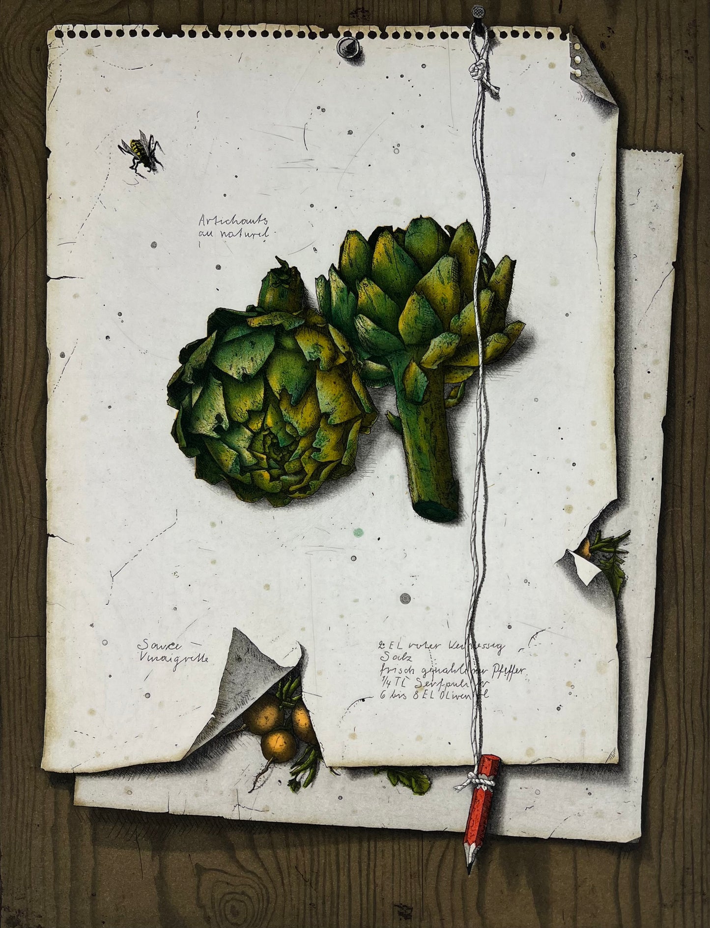 Kressel, Diether, Artischocke, 39 x 30cm, 46/100, Farbradierung