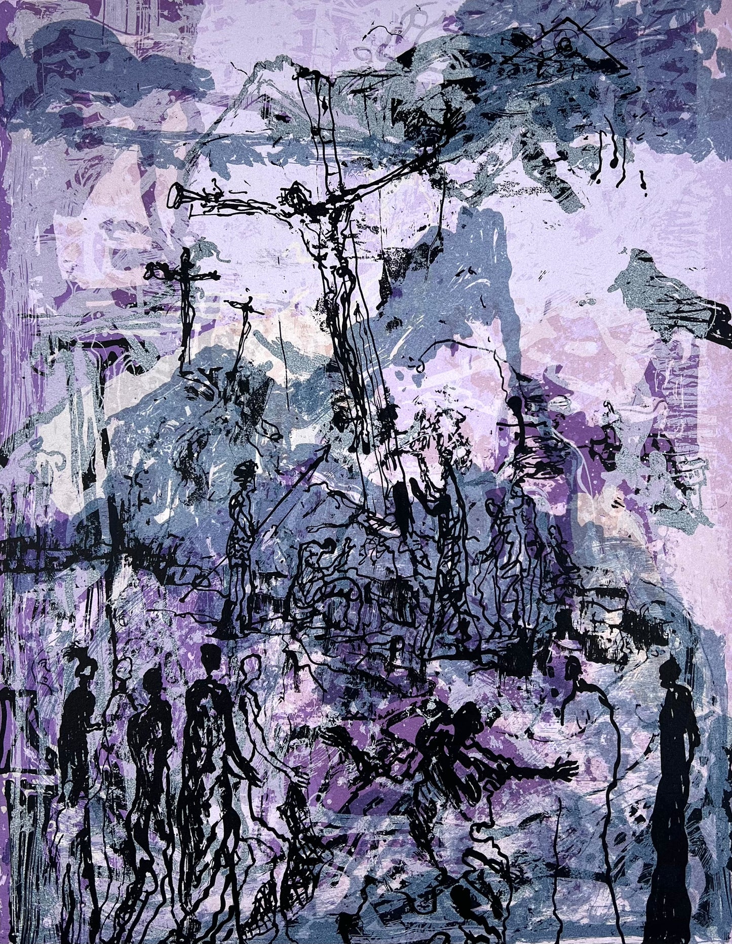 Schult, Frank, Kreuzigung, 39 x 30cm, 93/100, Siebdruck 2003