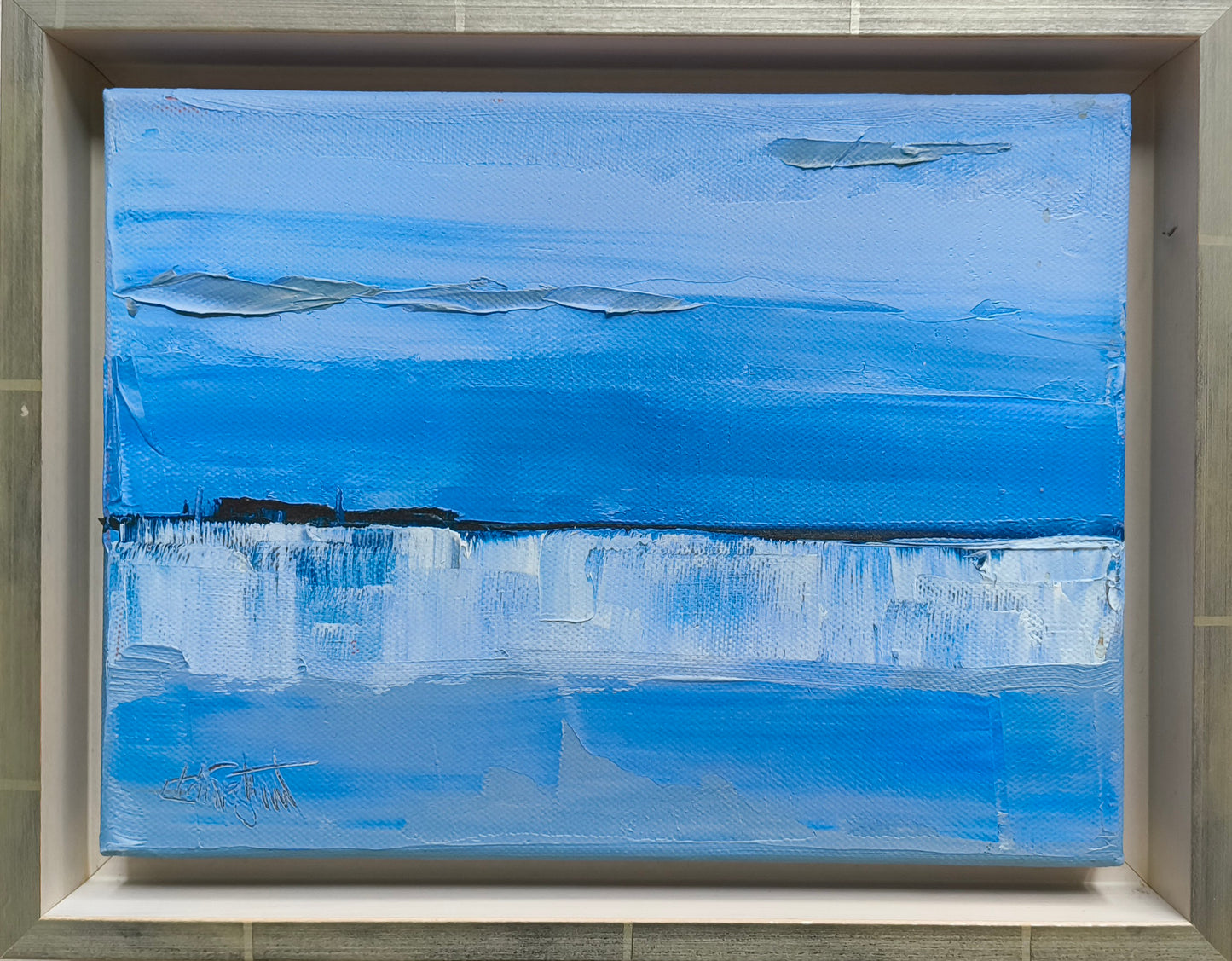 Tegtmeier, Claus, Küstenstreifen, 24 x 18cm, Öl auf Leinwand