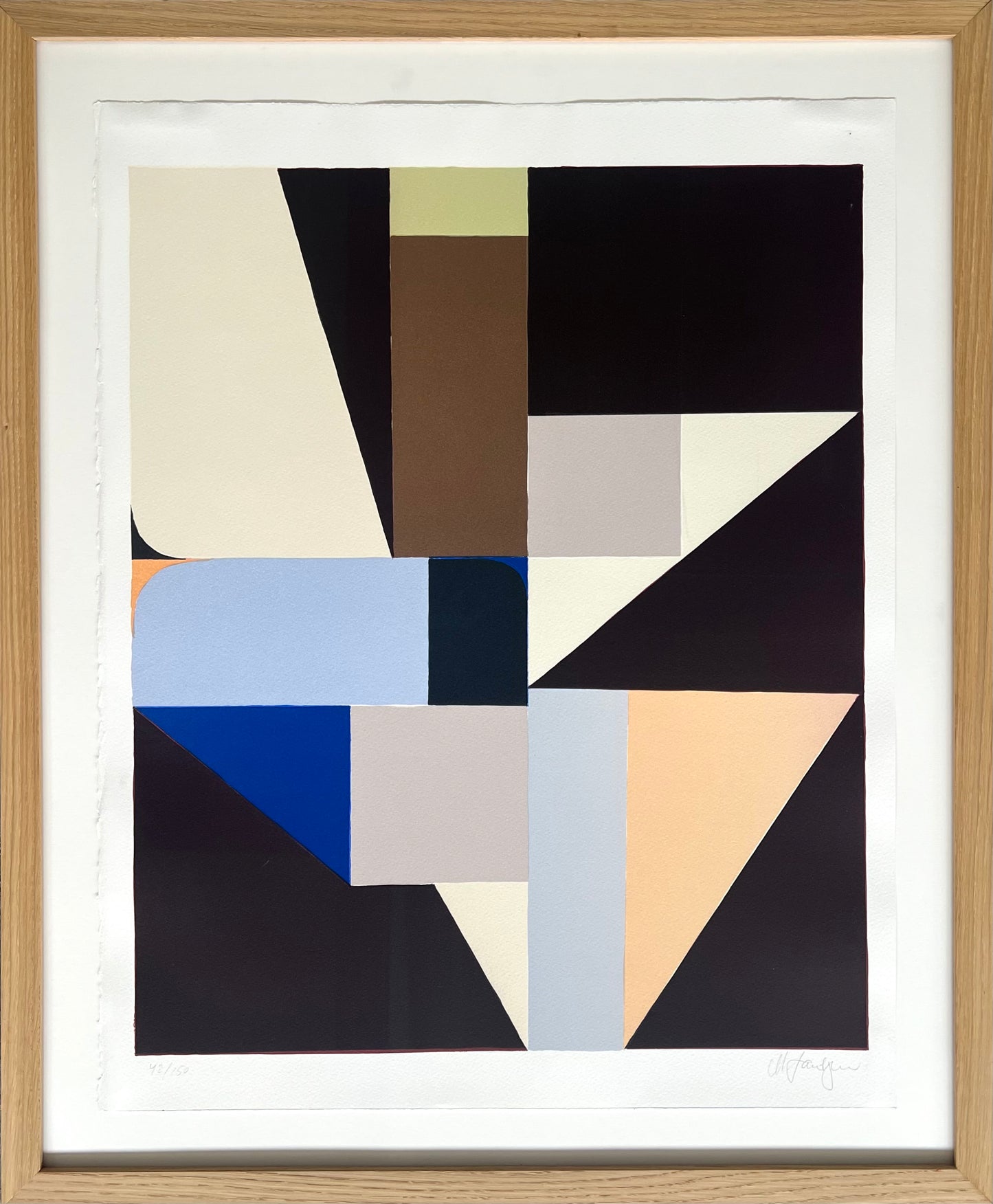 Landgreen, Malene, Dreiecke, 63 x 50cm, 42/150, Lithografie/Linol.