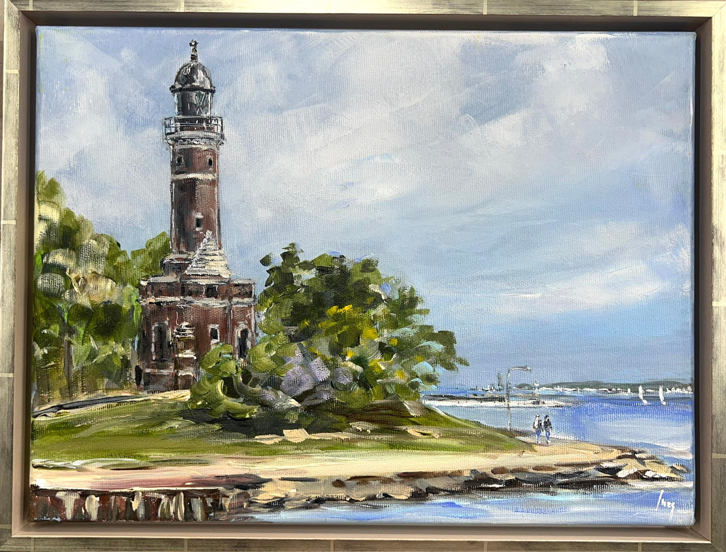 Ramm, Ines, Leuchtturm Holtenau, 30 x 40cm, Öl auf Leinwand