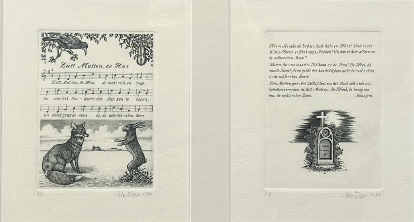 Froese, Peter, Lütt Matten de Has, 31,5 x 44,5cm, Kupferstich