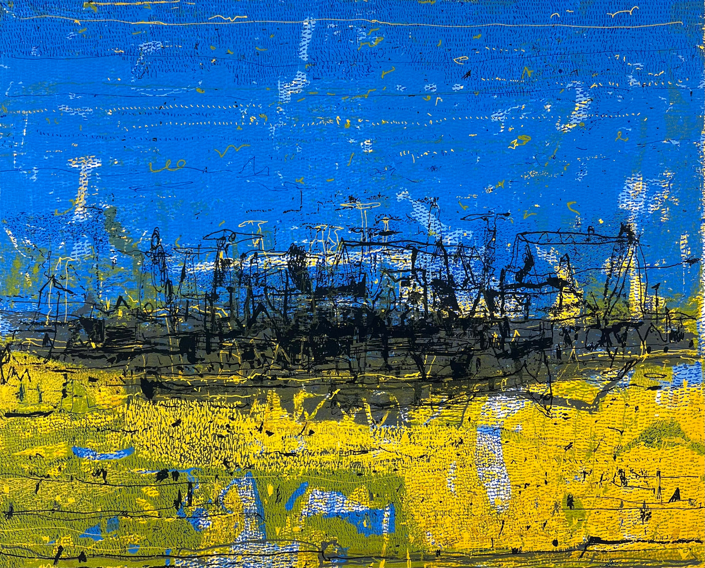 Behrendt, Falko, Meerblau, 26 x 32cm, Siebdruck, 2001