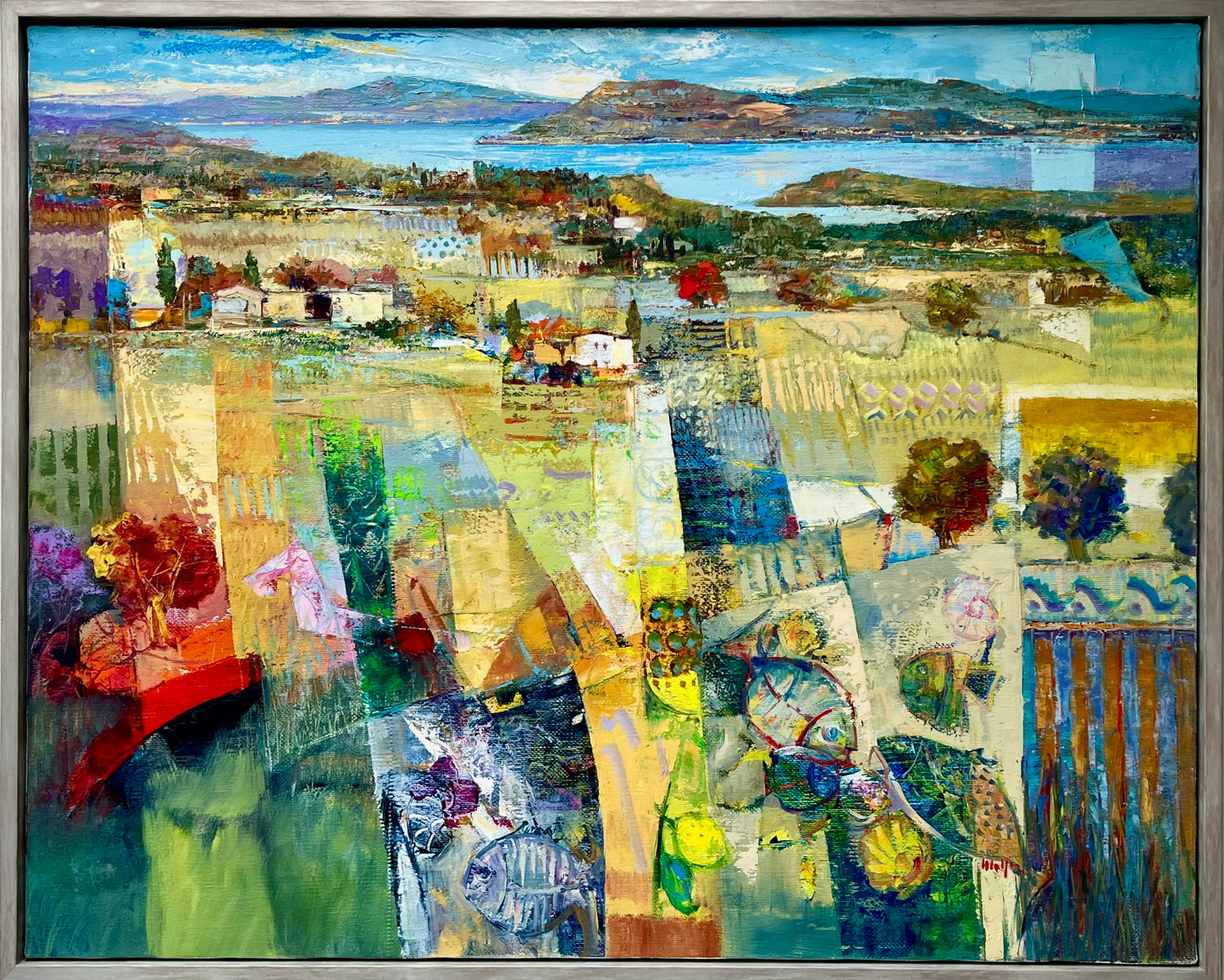 Malfer, Mario, Meeresbucht und Inseln, 80 x 100cm, Öl auf Leinwand