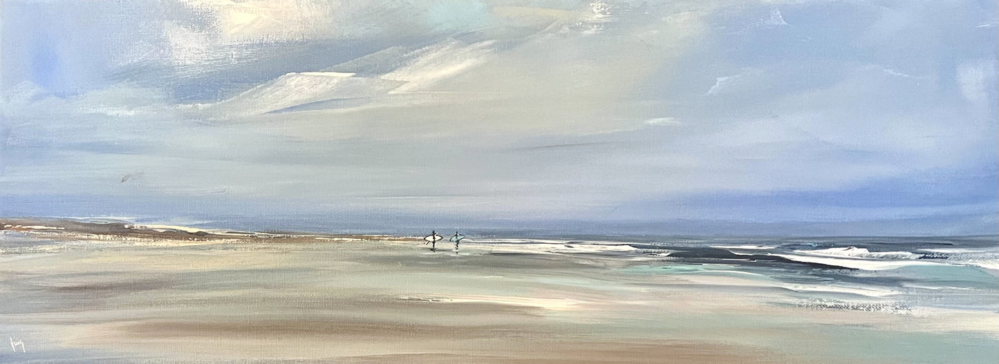 Ramm, Ines, Meerlicht, 30 x 80cm, Acrylgemälde