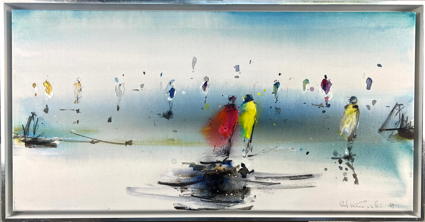 Kaminski, Paul, Menschen am Horizont, 50 x 100cm, Öl & Acryl auf Leinwand