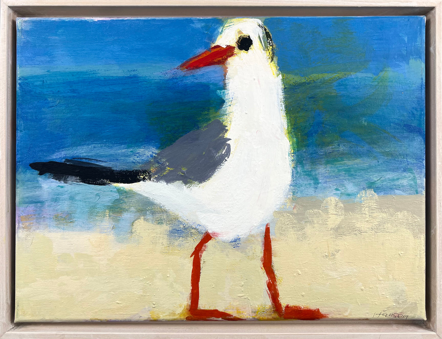 Hansen, Ulrike, Möwe blickt nach links, 30 x 40cm, Eitempera auf Leinwand, 2026