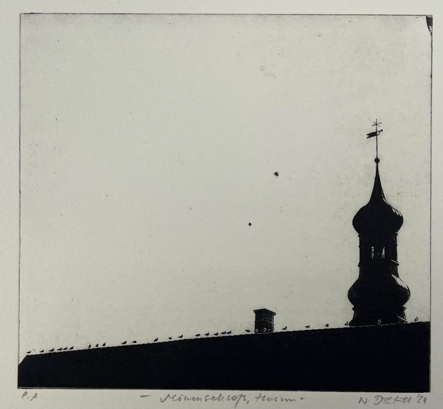 Dietrich, Nadine, Möwenschloss Husum, 13,5 x 15cm, e.a.2, Photopolymer Etching