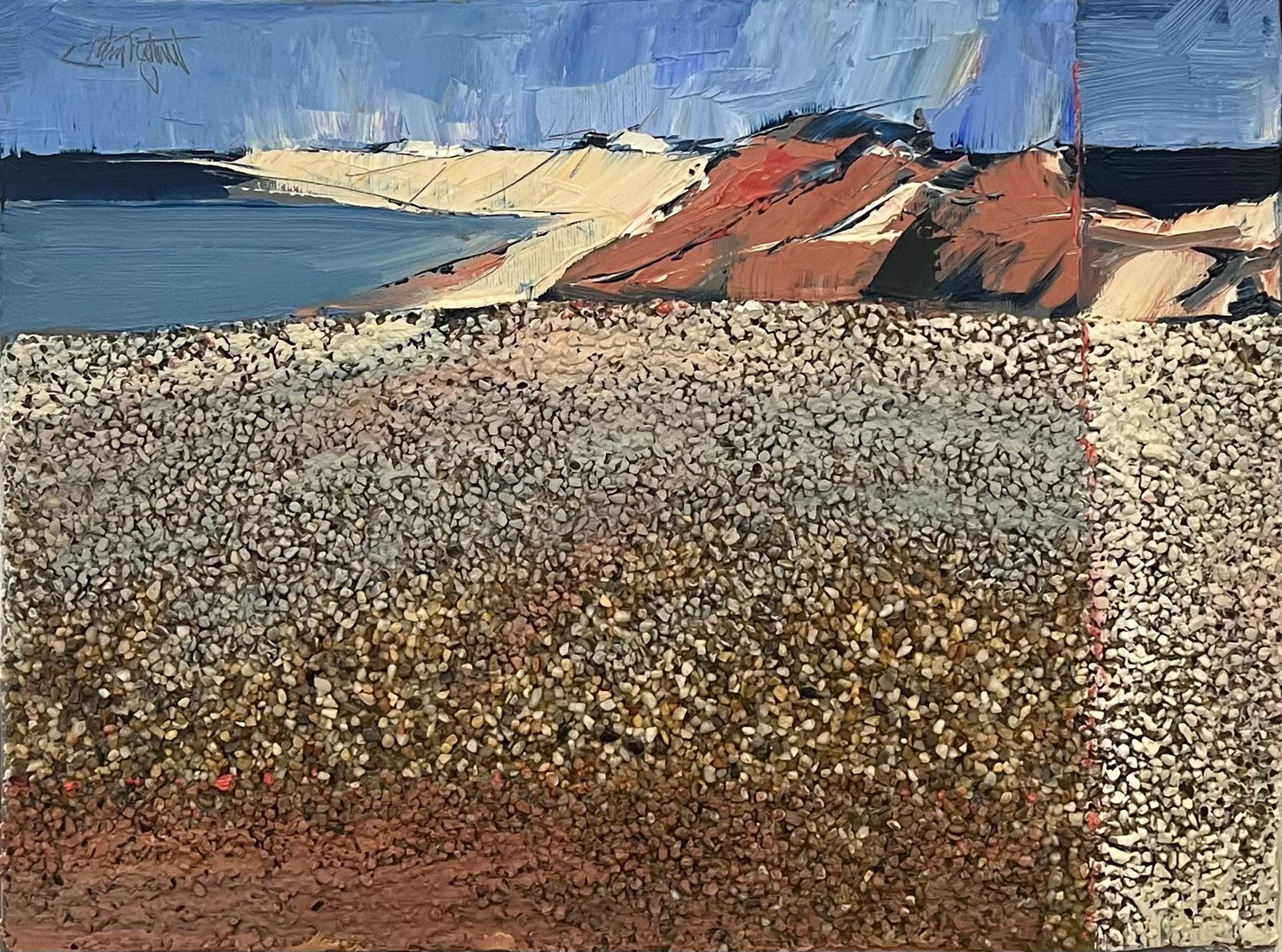 Tegtmeier, Claus, Morsum-Kliff-Land II, 30 x 40cm, Ölgemälde