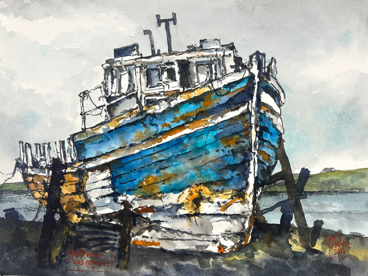 West, Ole, Muß noch was gemacht werden, 30 x 40cm, Aquarell