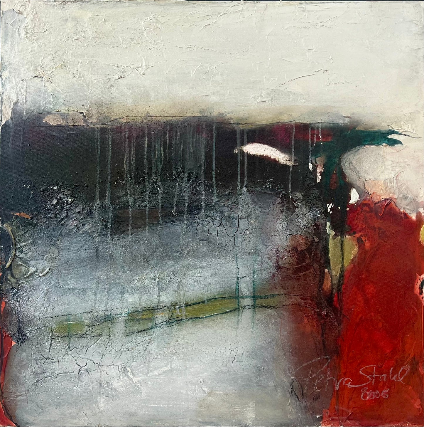 Jacobsen, Petra, Nebel im November, 80 x 80cm, Mischtechnik