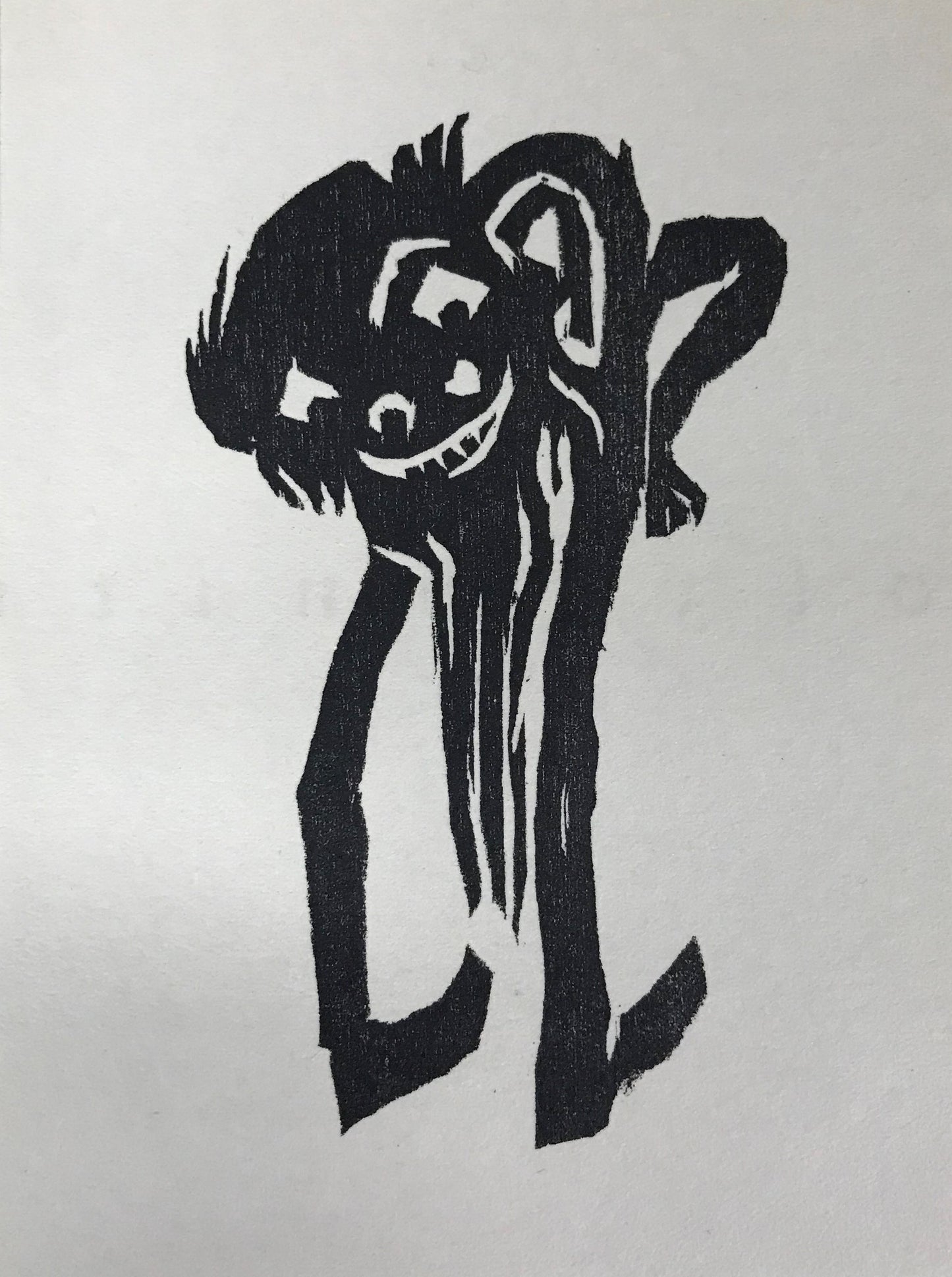 Nolde, Emil, Kopf mit Beinen, 9,2 x 5,5cm, Holzschnitt