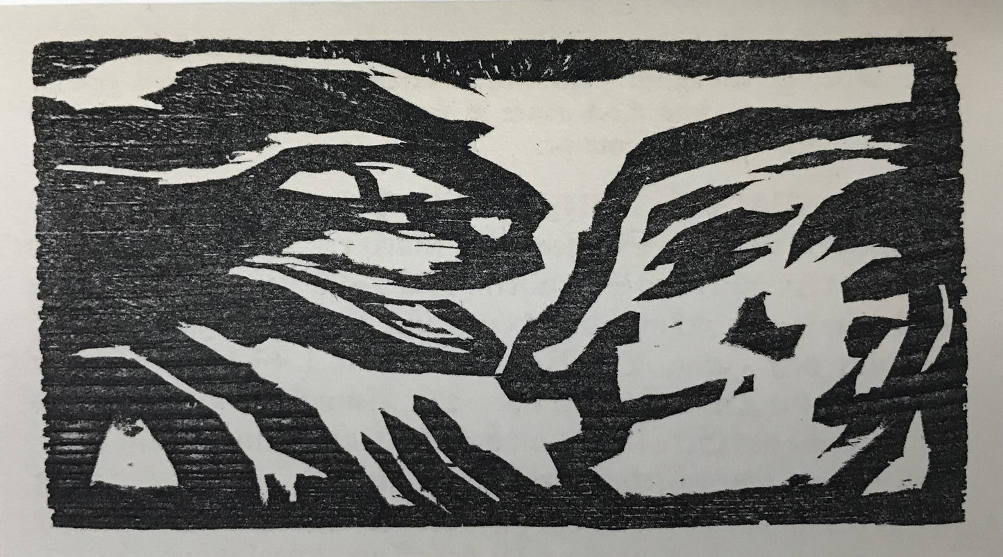Nolde, Emil, Menschenkopf und Tierkopf, 5,1 x 10,6cm, Holzschnitt
