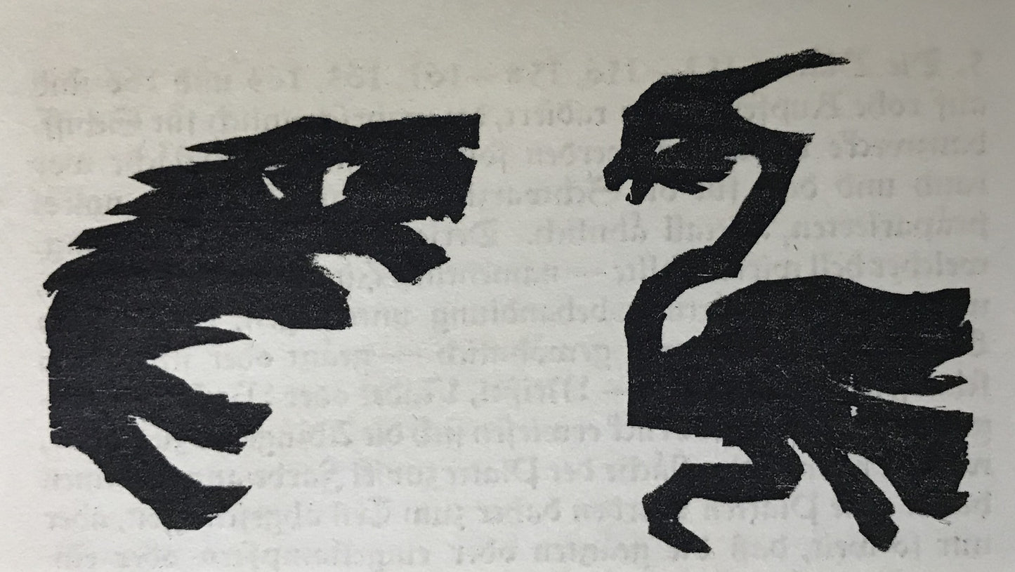 Nolde, Emil, Wasservogel und Bär,10 x 13,2cm, Holzschnitt